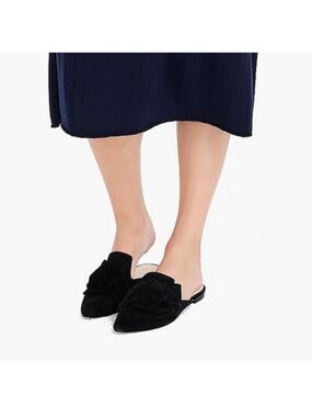J. CREW | Marina Suede Bow Mules Size 7 Black